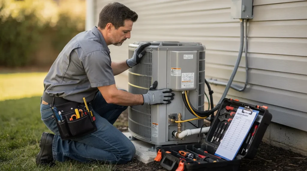 A professional inspection can reveal inefficiencies and potential issues in heating and plumbing systems.; A&L
