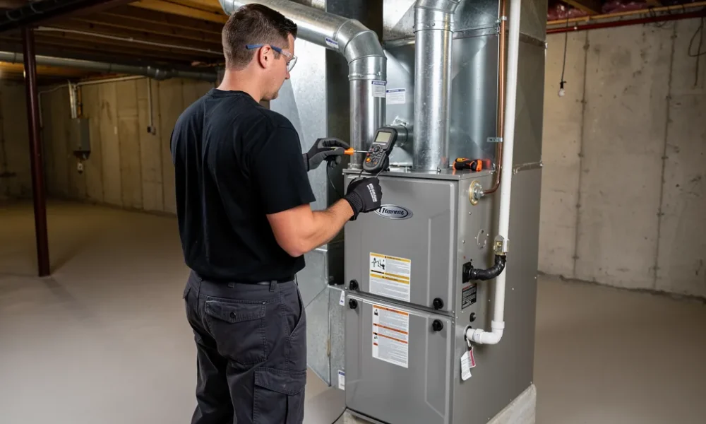 A standard furnace installation on Cape Cod takes a full workday. A professional two-person crew